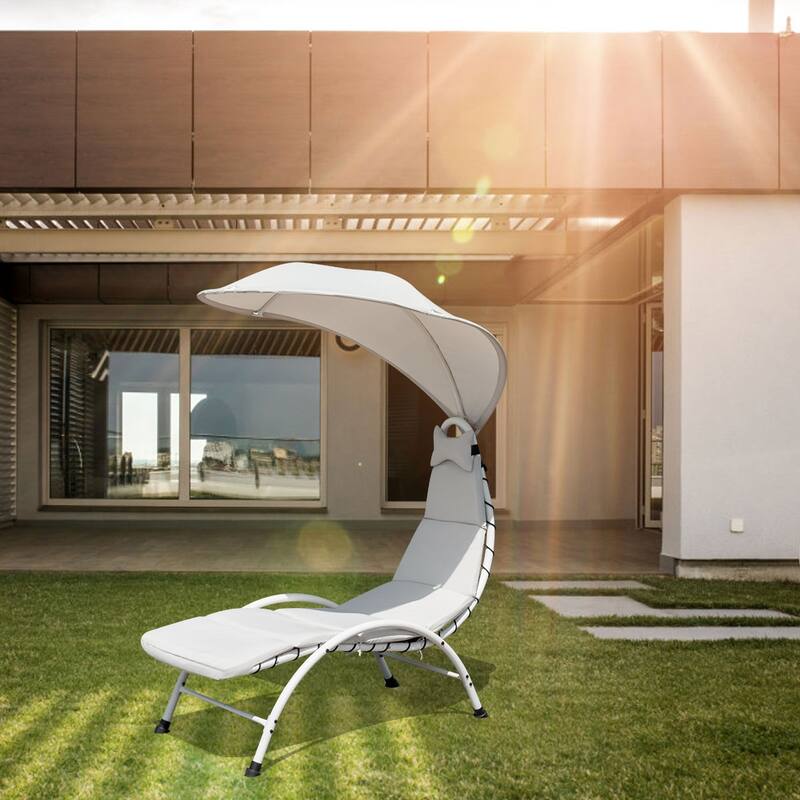 Costway Chaise Lounge Chair with Canopy Hammock Chair with Canopy