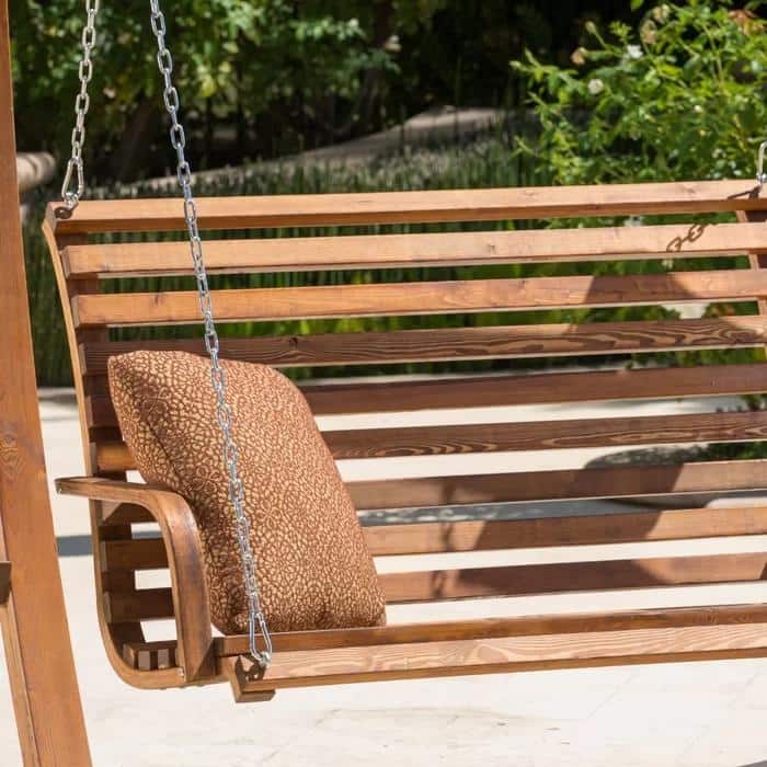 Larch Wood Swinging Loveseat