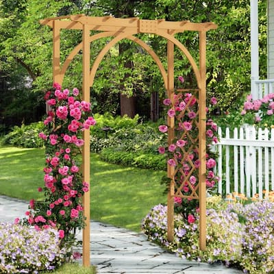 Moasis 84-inch Garden Wooden Trellis Solid Wood Arch Wedding Arches for Garden Patio Party