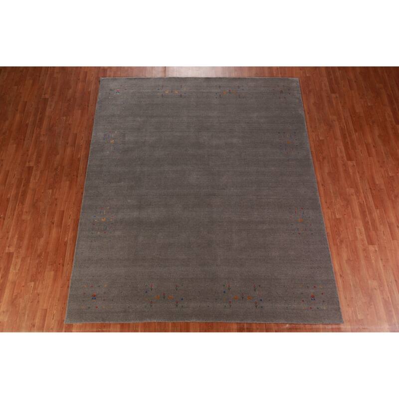 Tribal Gabbeh Indian Area Rug Handmade Oriental Wool Carpet - 8'2" x 9'10"