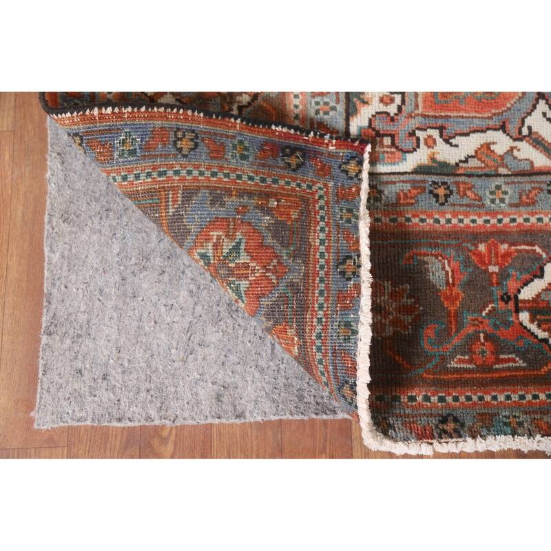 Hand Knotted Oriental 100% Wool Carpet Traditional Floral Red Heriz Area Rug - 10' 0'' X 7' 1''