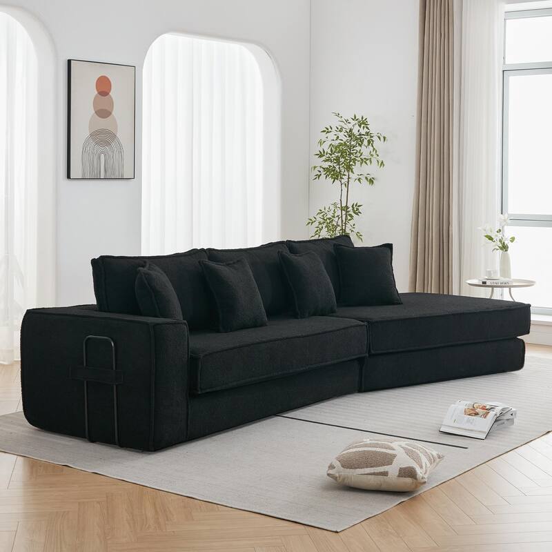Convertible Folding Sofa Bed with Pillow, Velvet Floor Sleeper Couch for Living Room, Space-Saving Gaming Chair Mattress