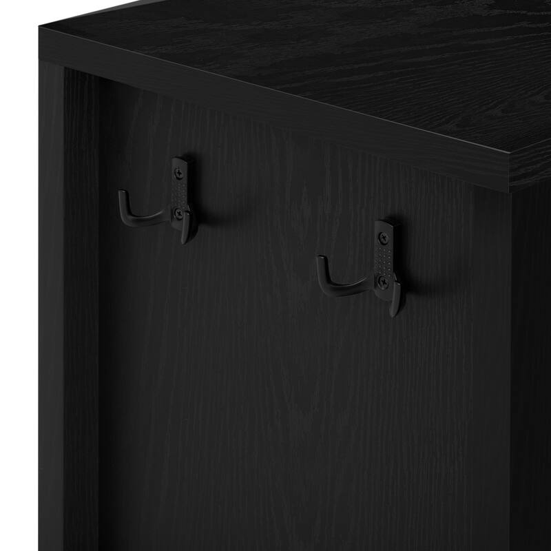 Modern Wave-Pattern Sideboard Storage Cabinet with 3 Drawers and Hooks