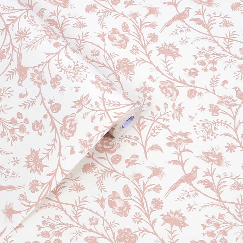 Laura Ashley Shepherd's Purse Dark Blush Wallpaper