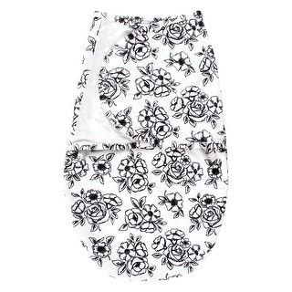 Hudson Baby Infant Girl Plush Faux Fur Swaddle Wrap, Black Toile, 0-3 Months - Black Toile - 0-3 Months