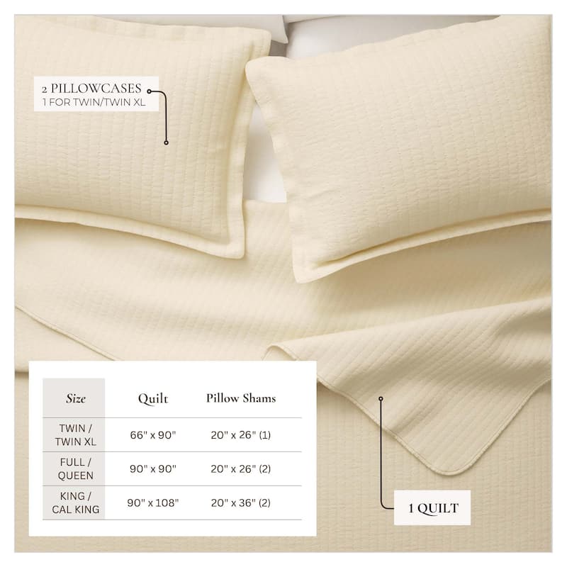 Linery & Co. Detailed Channel Stitch Microfiber Quilt Set With Shams.
