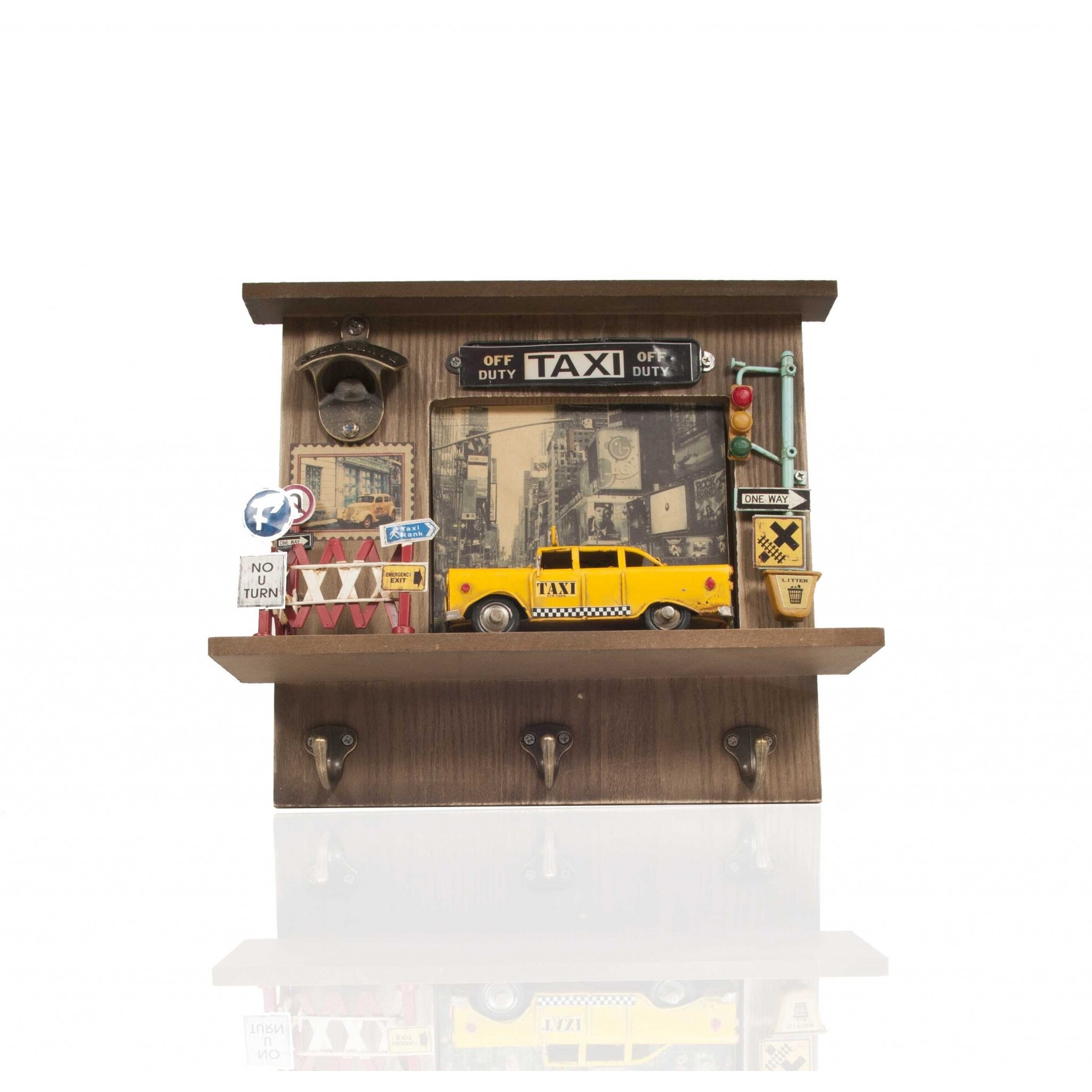 Shadow Box With 3 Metal Keychain Hooks Shadow Box With 3 Metal Keychain Hooks