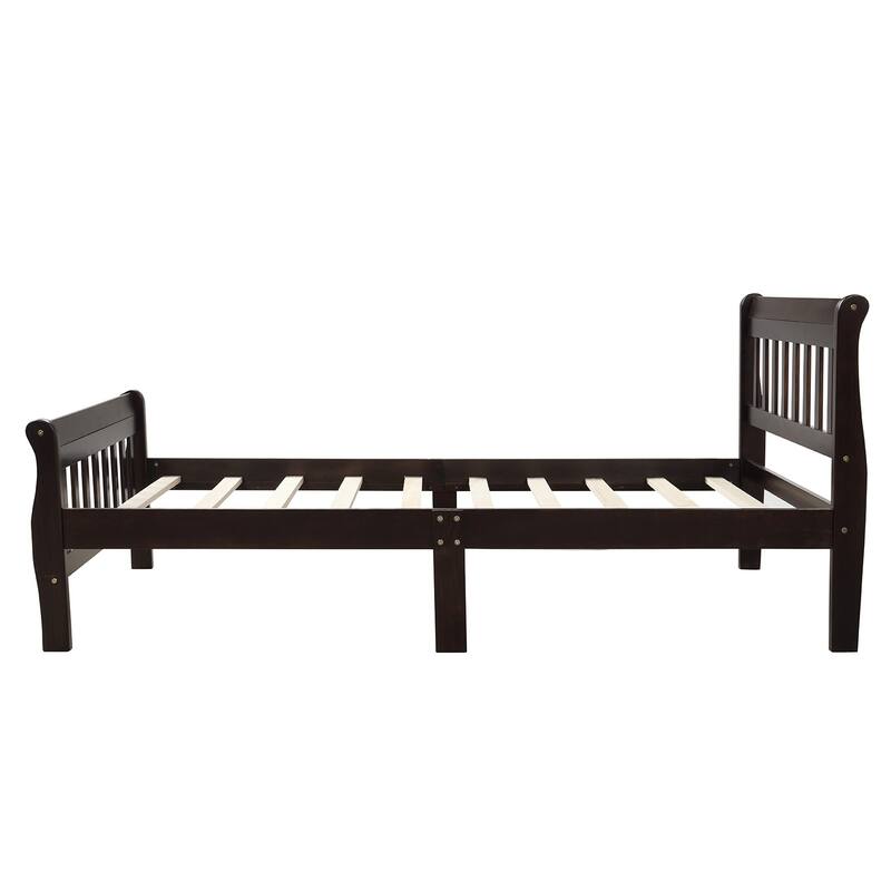 Twin Size Sleigh Bed Platform Bed Minimalist Bed