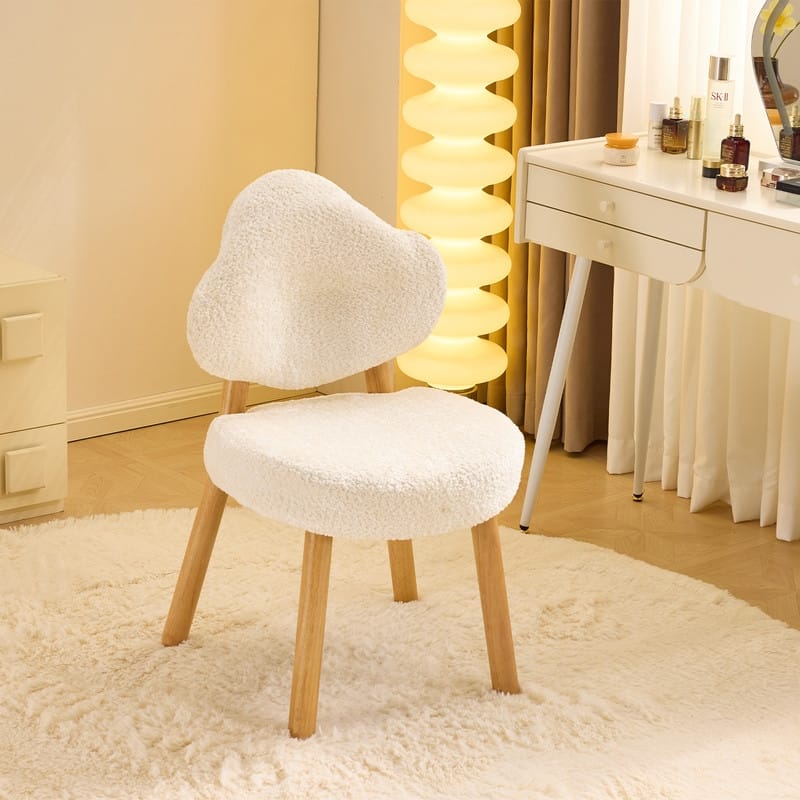 Cloud Puff Soft Accent Chair – Cozy Vanity & Lounge Chair - Beige