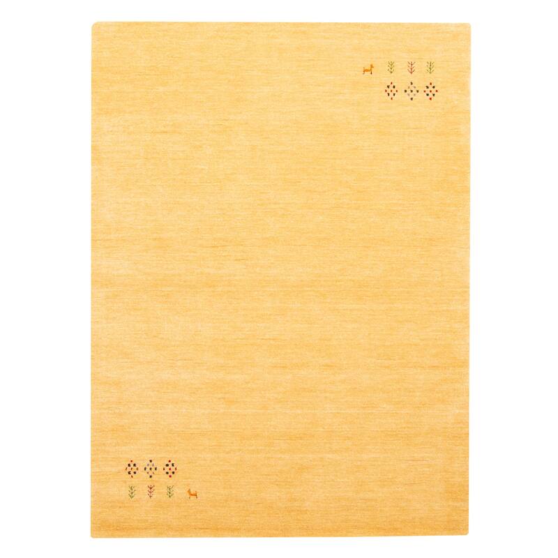 ECARPETGALLERY Hand Loomed Kashkuli Gabbeh Light Gold Wool Rug - 4'8 x 6'5