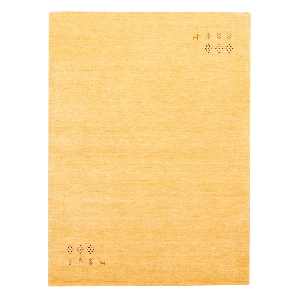 ECARPETGALLERY Hand Loomed Kashkuli Gabbeh Light Gold Wool Rug - 4'8 x 6'5