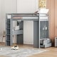 preview thumbnail 1 of 15, Space-Saving Loft Bed with Built-in Desk & Shelves - Twin Grey - Twin