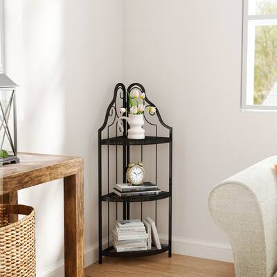 3-tier corner open bookshelf, plant shelf