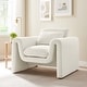 preview thumbnail 1 of 15, Waverly Boucle Upholstered Armchair Ivory
