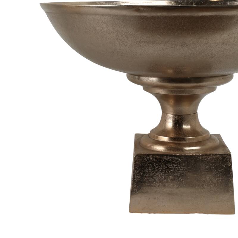 Aluminum Decorative Bowl Modern Pedestal Base Home Decor - 15" Gold - 20" x 20" x 15"