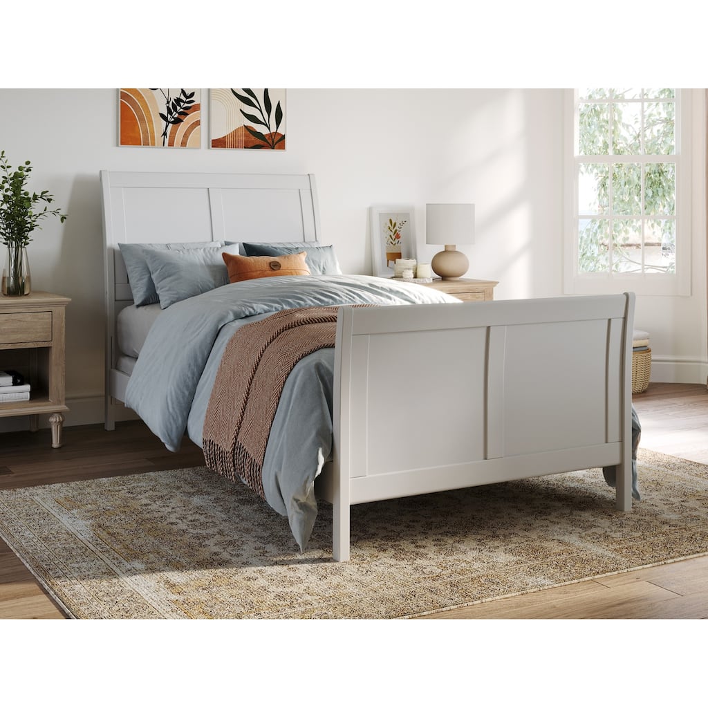Portland Twin XL Foundation Bed Frame with Matching Footboard in White