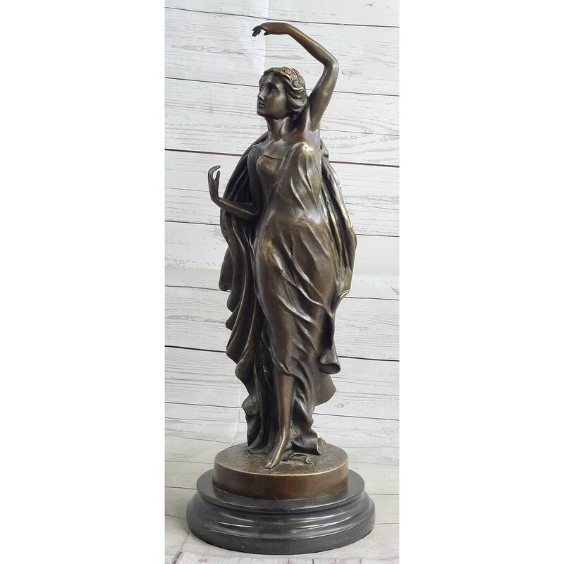 Detailed Handcrafted Gorgeous Woman Female Solid Bronze Sculpture Figurine