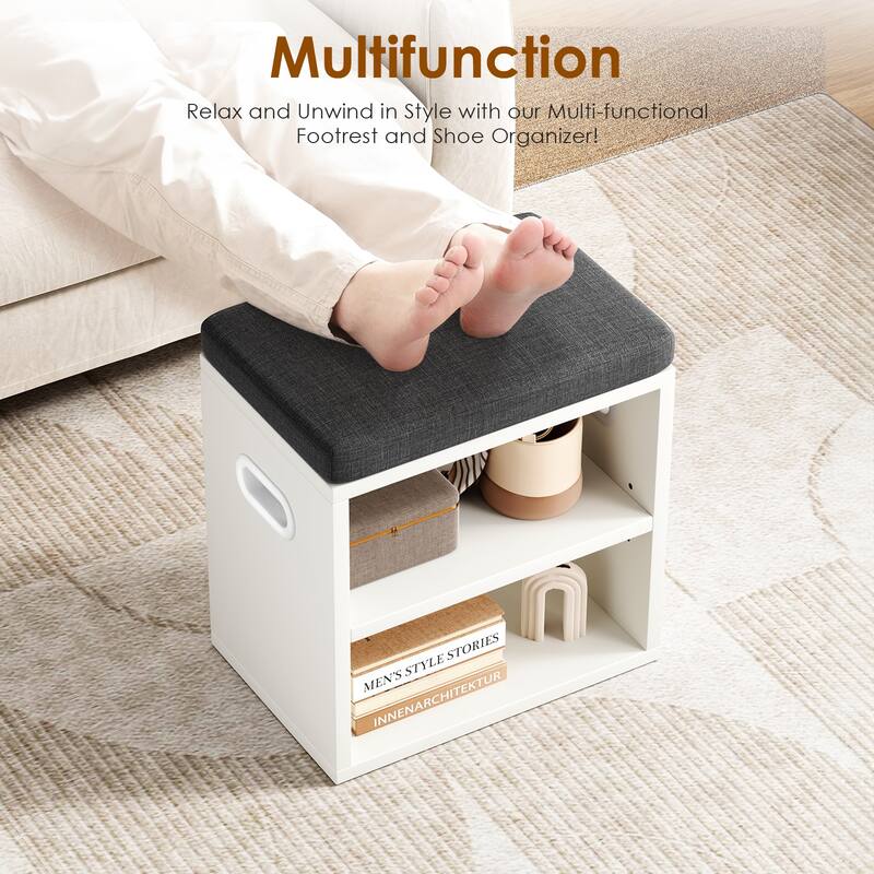 Small Shoe Bench for Entryway with Cushion Shoe Bench with Storage and Seating, Seat Entryway Shoe Rack, Entryway