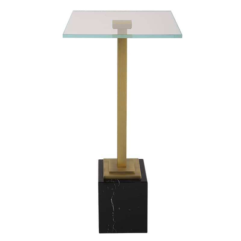 Martini Table with Black Marble - 11"W x 24"H x 11"D