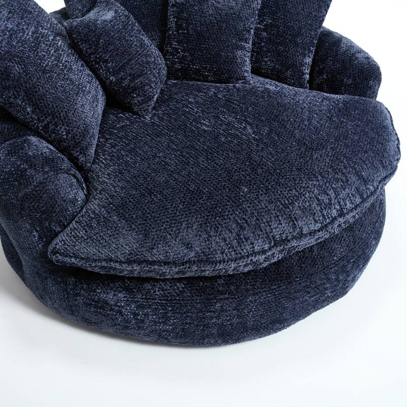 55" Modern Long Polyester Foam Round Bean Bag Sofa Chair with Pillows