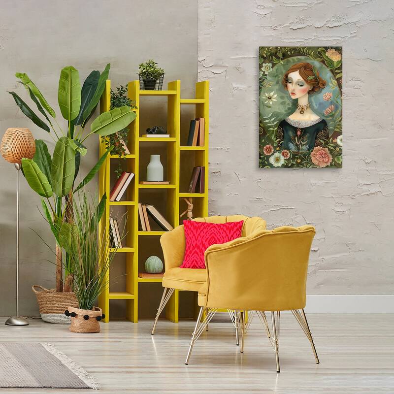 Stupell Floral Edged Victorian Woman Canvas Wall Art Design By The Dutch Lady