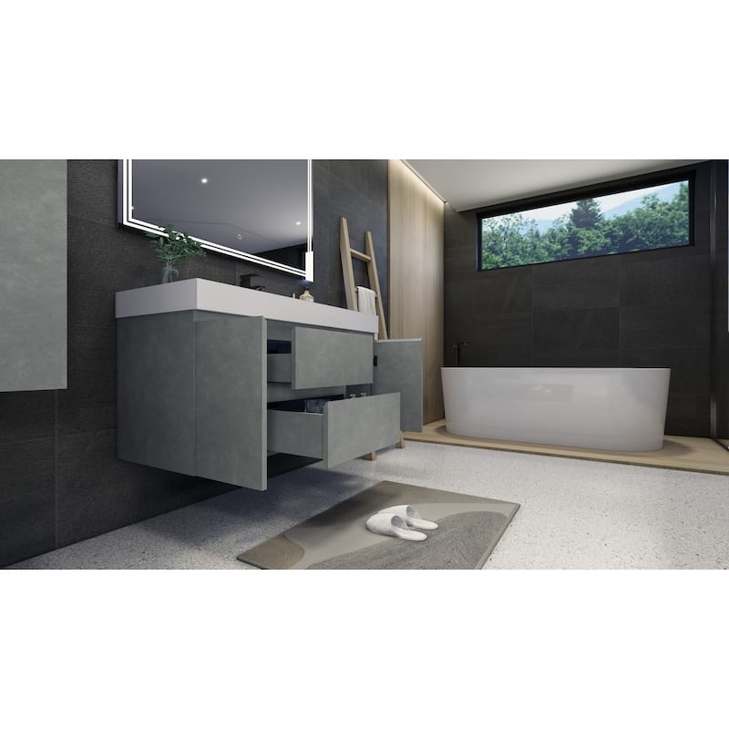Baillie 48'' Wall-Mounted Vanity with Reinforced Acrylic Sink