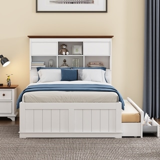 Solid Pine Wood Bed Frame With Drawers and Trundle - Bed Bath & Beyond ...