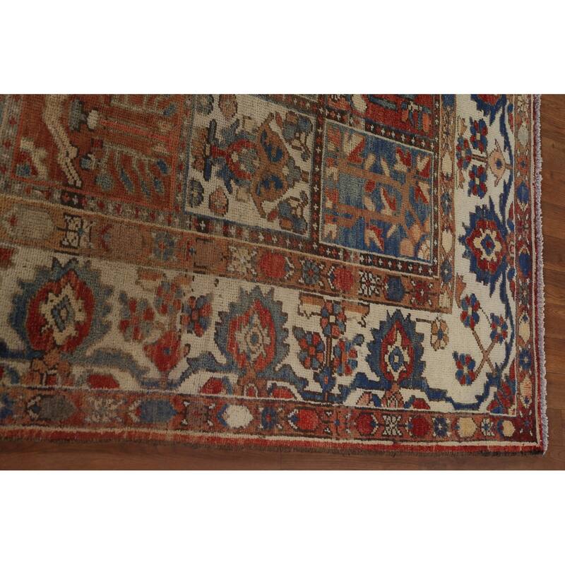 Geometric Bakhtiari Persian Vintage Rug Handmade Wool Carpet - 6'10"x 10'2"