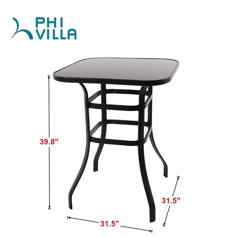 Patio Bar Table Outdoor Metal Bar Table Square Bistro Bar Table