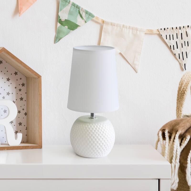 Simple Designs Studded Texture Ceramic Table Lamp, Blue - N/A