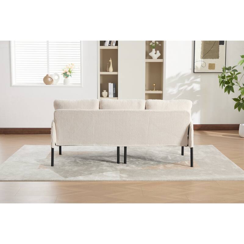 Oversized Loveseat, Modern & Plush Double-seater Sofa, Corduroy Upholstered Couch