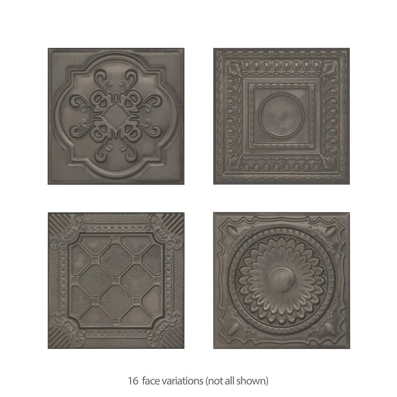 Merola Tile Ritz Metallo Silver 7-7/8" x 7-7/8" Ceramic Wall Tile