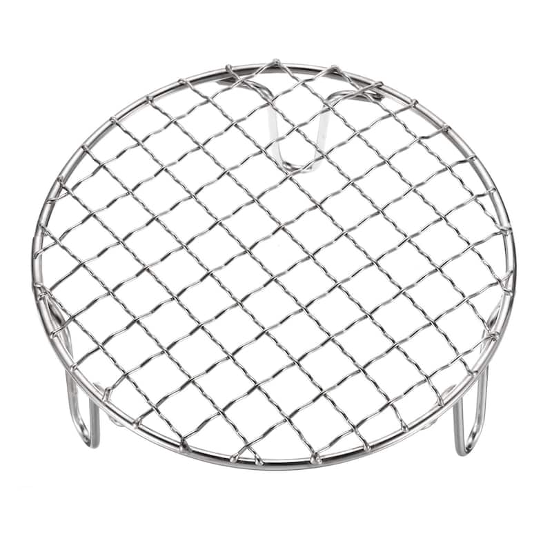Round Cooking Rack 5.9" Stainless Steel Cross Wire Barbecue Grill W 50mm Legs - 5.9 Inch