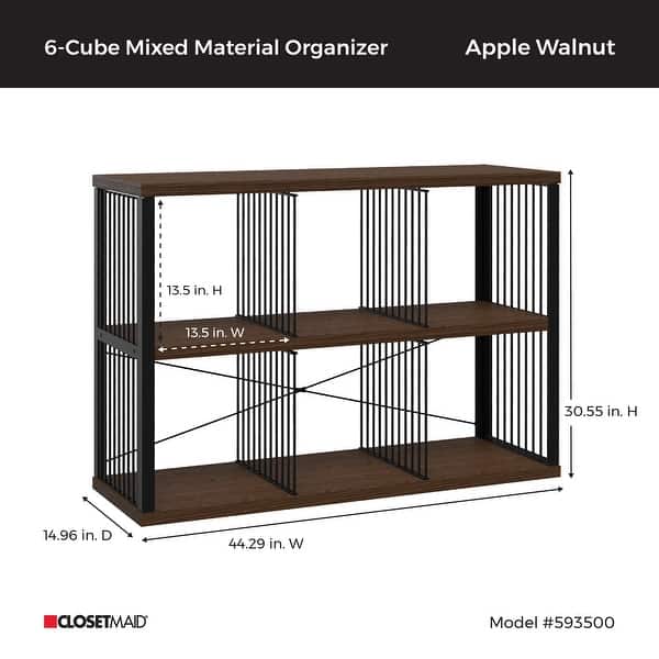 dimension image slide 0 of 2, ClosetMaid Steel Frame 6-Cube Organizer