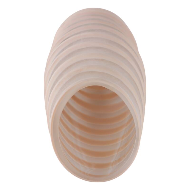 Glass Vase Carved Tall Ribbed Silhouette for Floral Arrangements