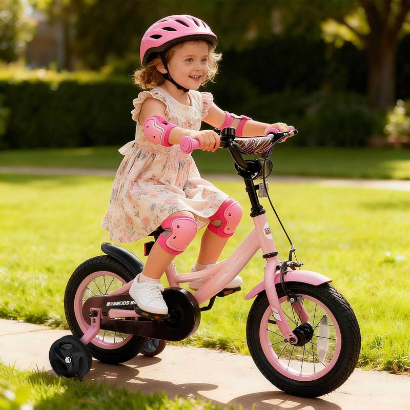 Costway 14" Kids Bike with Removable Training Wheels Adjustable Seat & - See Details
