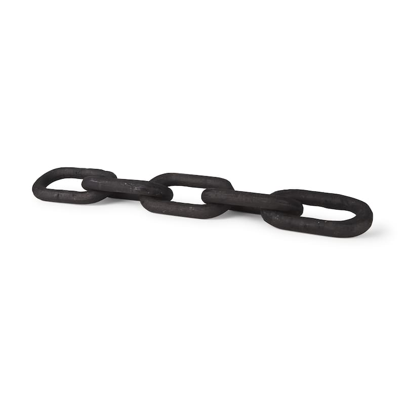 Alix Beige Wooden Link Chain Decorative Object - Black