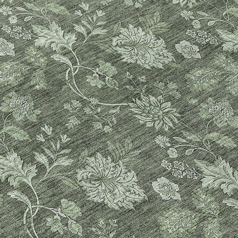 Machine Washable Indoor/ Outdoor Chantille Floral Farmhouse Rug