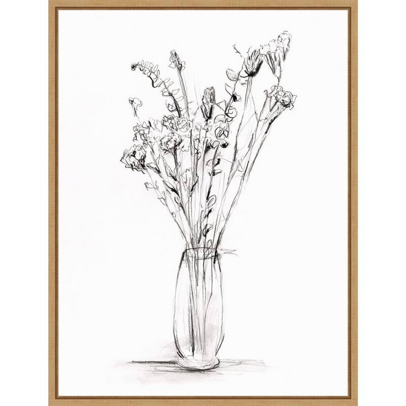 Amanti Art Wild Bouquet Study II by Ethan Harper Framed Canvas Wall Art Print - Sylvie Maple