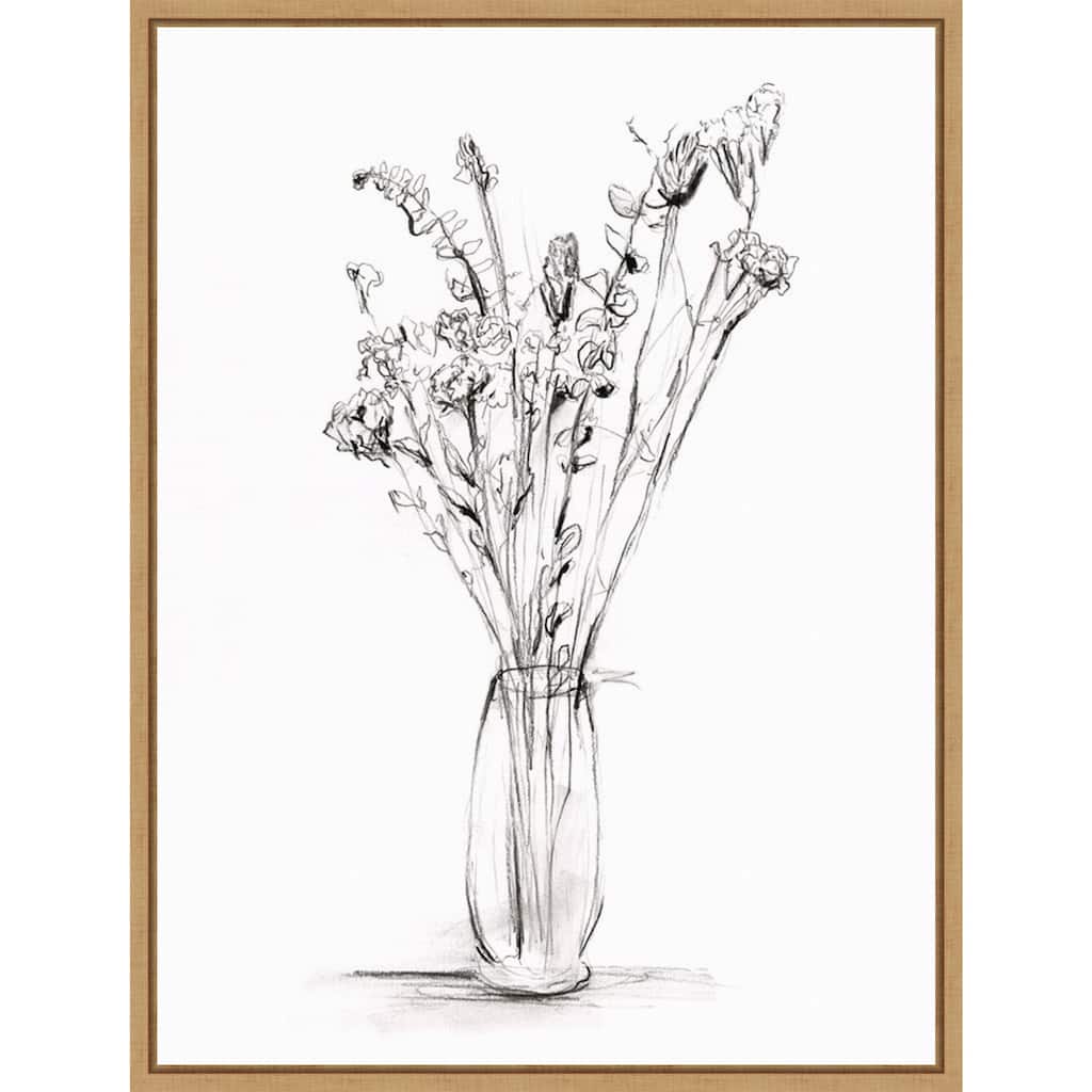 Amanti Art Wild Bouquet Study II by Ethan Harper Framed Canvas Wall Art Print - Sylvie Maple