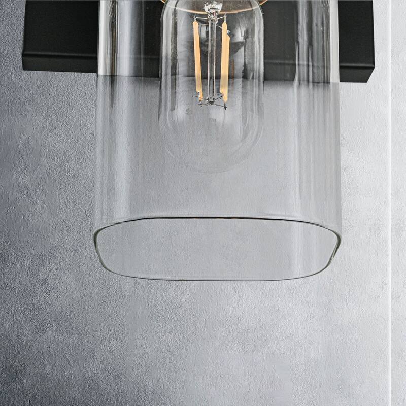 3-Light Bathroom Vanity Light Wall Sconce with Clear Glass Shade - 20.1-in W x 5.7-in D x 8.9-in H