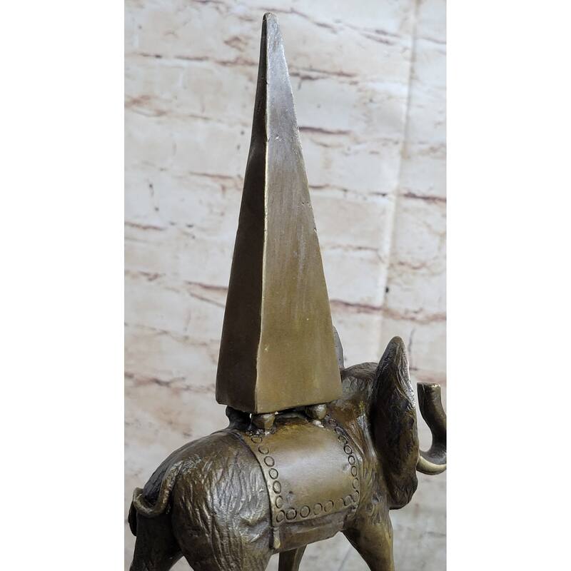 Salvador Dali Space Elephant Bronze Statue Sculpture Figure Surreal Art On Marble Base