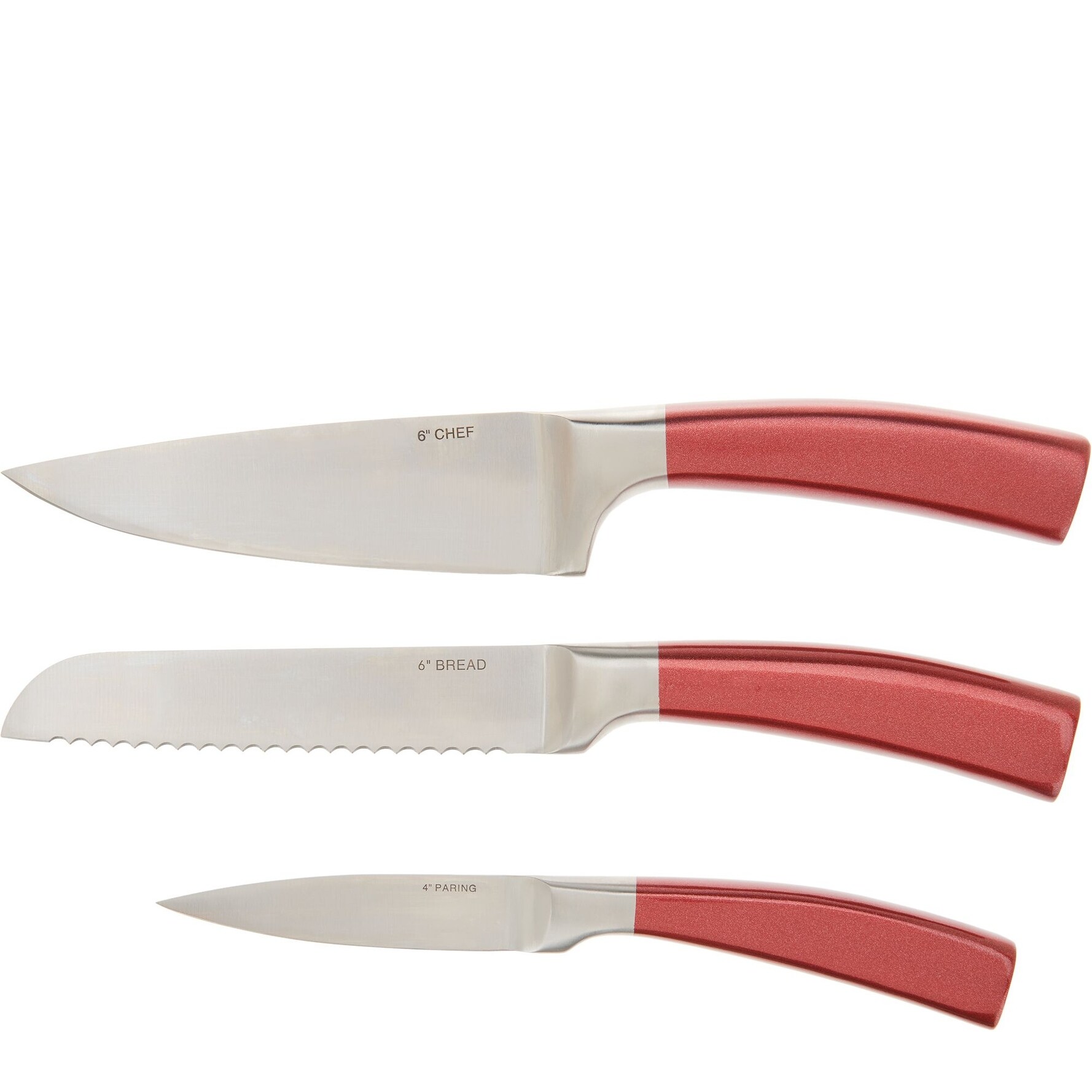 Kyocera Revolution 2-Piece Red Handle White Blade Ceramic Santoku & Utility Knife Set