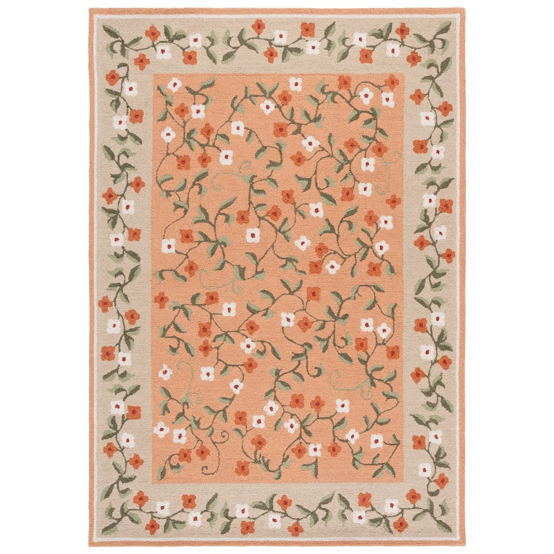 Martha Stewart by SAFAVIEH Handmade Saida Wool Rug - Rust/Grey - 6' Square