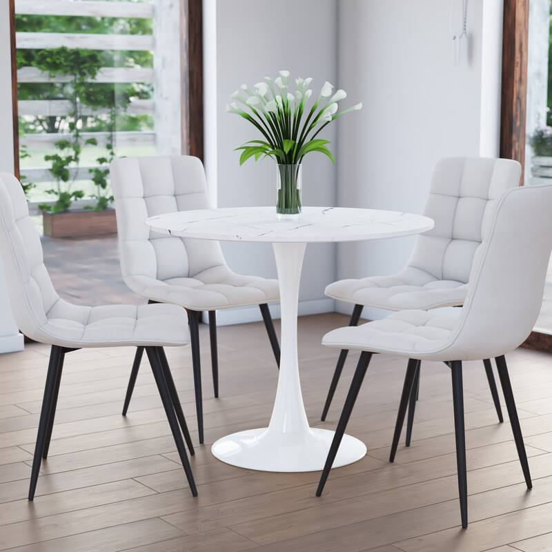 Ivo Pedestal Bistro Table - 35.5" - White