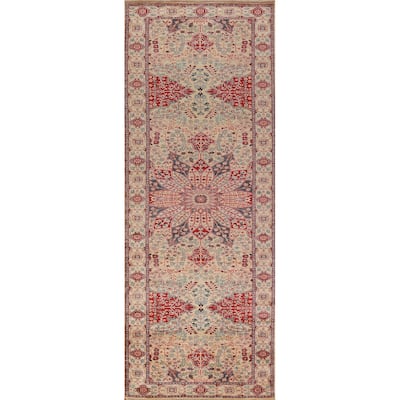 Vegetable Dye Floral Ziegler Oriental Runner Rug Handmade Wool Carpet - 3'0"x 12'0"