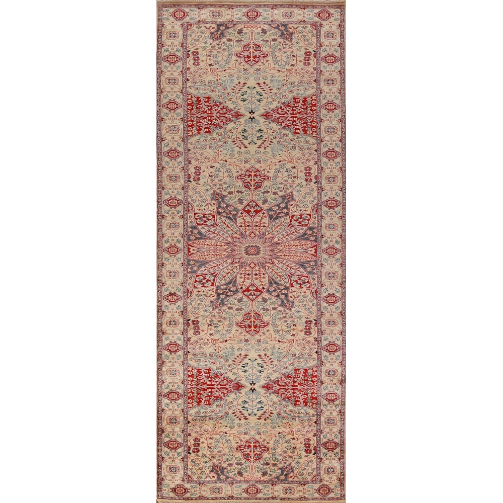 Vegetable Dye Floral Ziegler Oriental Runner Rug Handmade Wool Carpet - 3'0"x 12'0"
