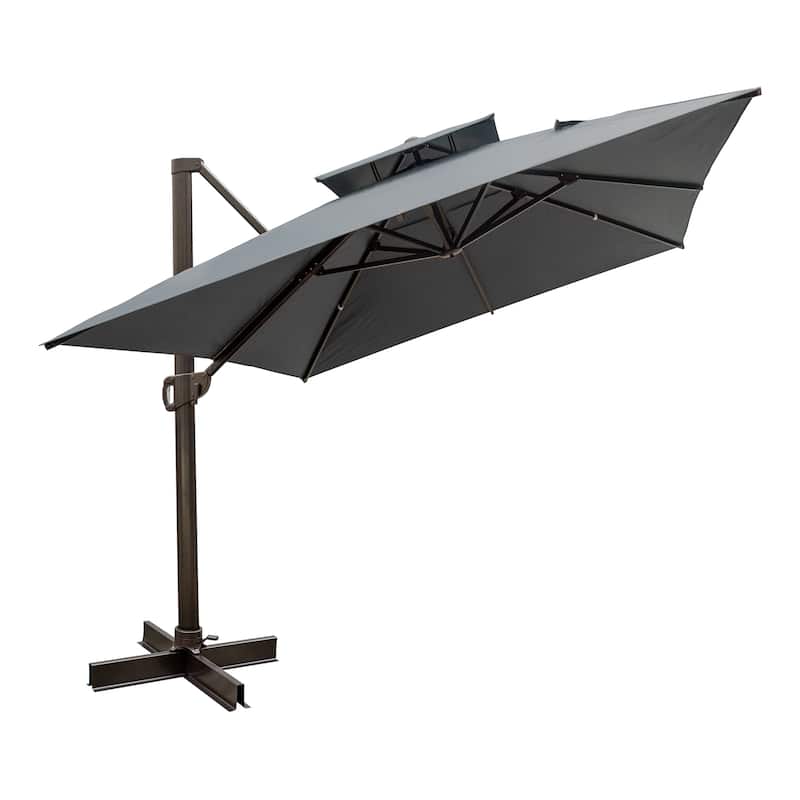 Pellebant 10 X 13 Feet Outdoor Cantilever Umbrella with Base