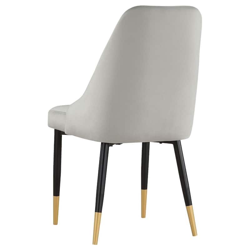 Black and Gold/Gray Fabric Upholstered Metal Frame Dining Chair, Set of 2, Sturdy Dining Chair for Dining Rooms - 22.75