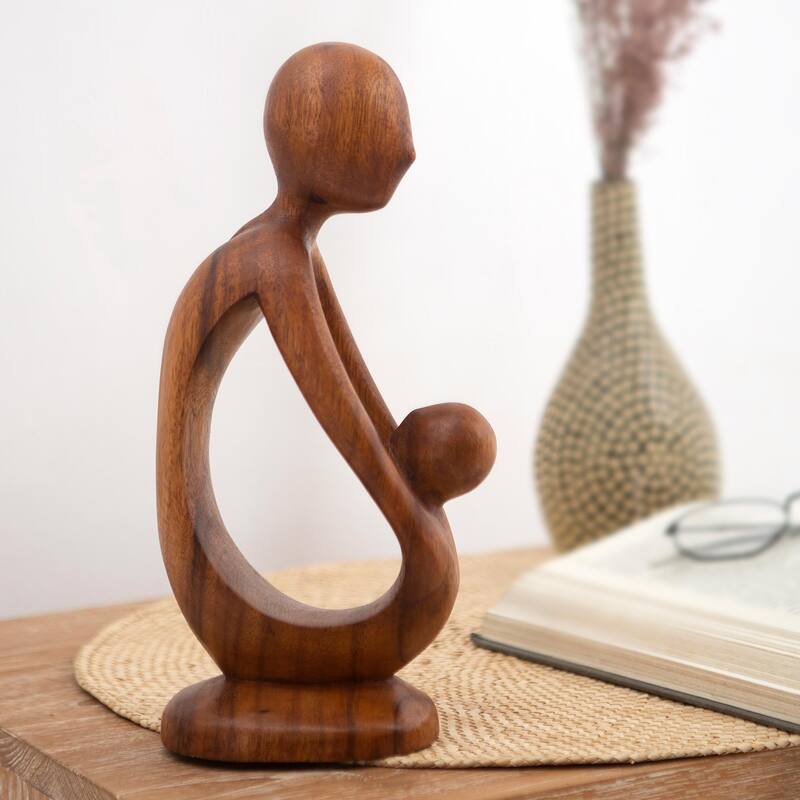 Novica Handmade Fathers Love Wood Statuette